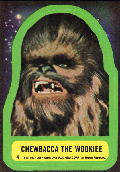 Star Wars Vintage 1977 Card Set Sticker #4 Chewbacca The Wookie HTF