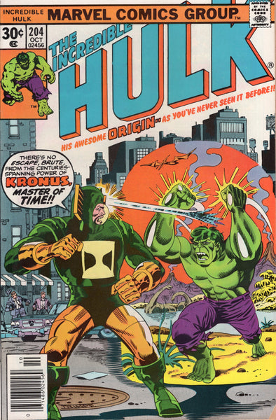 Incredible Hulk #204 "Kronus, The Master Of Time!" Bronze Age Trimpe Art VG