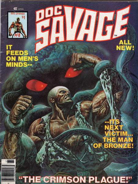 Doc Savage Magazine #8 The Crimson Plague! Bronze Age Action VG
