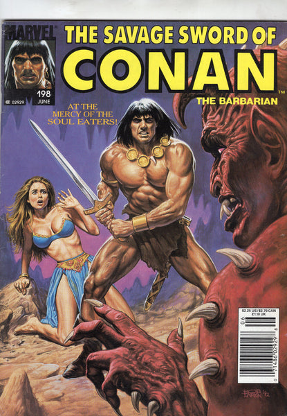 Savage Sword Of Conan #198 The Soul Eater! News Stand Variant VG+