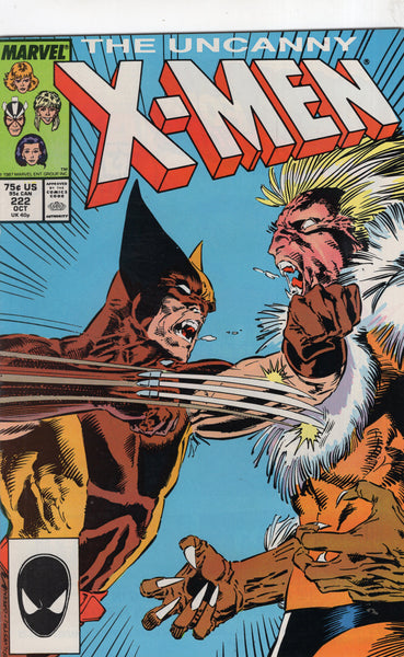 Uncanny X-Men #222 Wolverine vs Sabretooth! VF