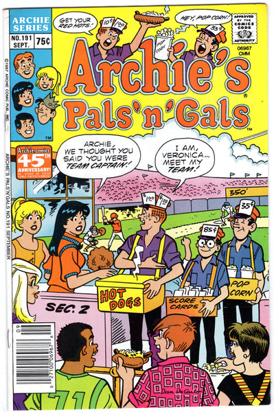 Archie's Pals 'n Gals #191 Archie Is Team Captain? FVF