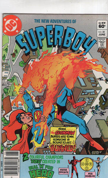 New Adventures Of Superboy #30 "The Glowman!" News Stand Variant FN