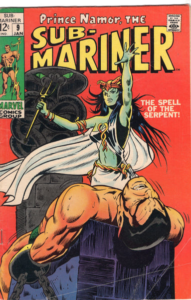 Sub-Mariner #9 "The Spell Of The Serpent" Silver Age Lower Grade GVG