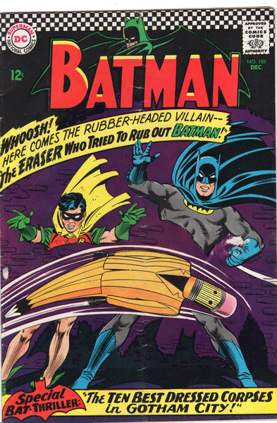 Batman #188 First Appearance Of The Eraser! (yay) Silver Age VG