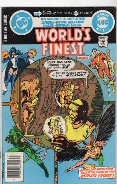 World's Finest Comics #277 Batman, Superman, Zatanna, Green Arrow, Hawkman, Captain Marvel (jeepers!) DC Dollar Giant Newsstand Variant FVF