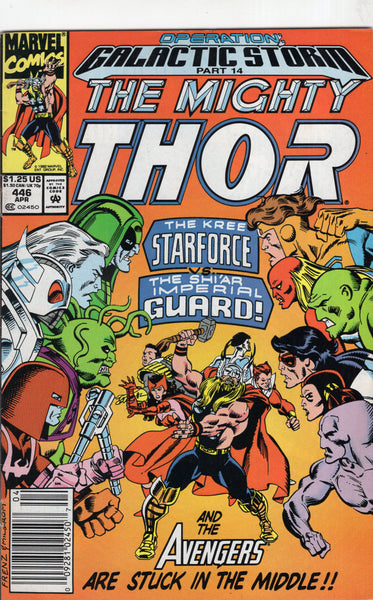 Thor #446 Kree vs Shi'Ar! News Stand Variant FN