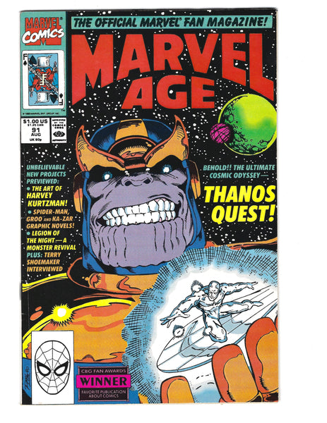 Marvel Age #91 Thanos Quest! Silver Surfer! VG