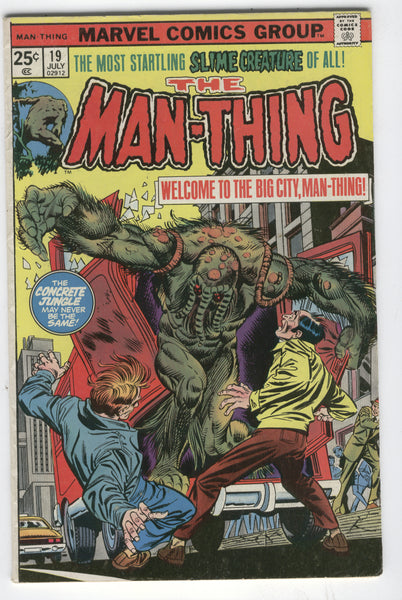 Man-Thing #19 The Concrete Jungle! Bronze Age Horror VG