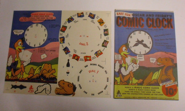 Vintage Oscar And Friday's Comic Clock Paper Toy 1940s Fawcett Publications