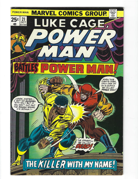 Power Man #21 Battles Power Man! w/ MVS Bronze Age Key! VGFN
