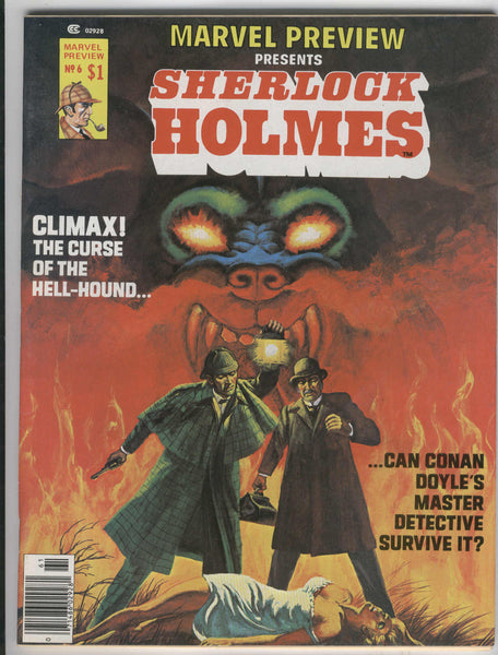 Marvel Preview #6 Sherlock Holmes and The Hound Of Hell Bronze Age Magazine FVF
