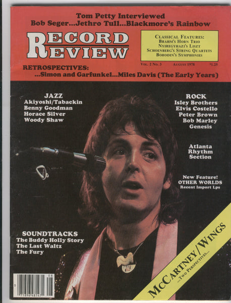 Record Review Magazine August 1978 Paul McCartney Tom Petty VF