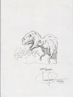 Mark Schultz Dinosaur T-Rex Sketch Signed & Dated 1989