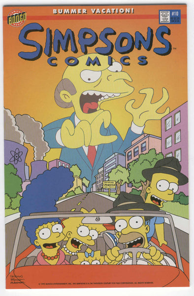 Simpsons Comics #10 Bummer Vacation HTF Early Issue NM-