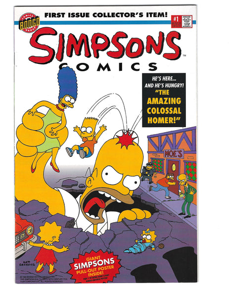 Simpsons Comics #1 The Amazing Colossal Home! HTF Bongo! VF