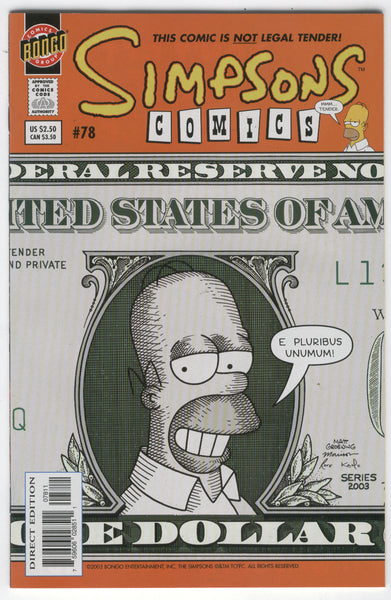 Simpsons Comics #78 E Pluribus Unumum! NM