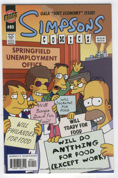 Simpsons Comics #80 Unemployment Blues! NM