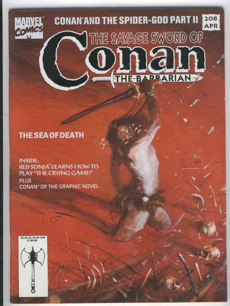 Savage Sword Of Conan #208 The Sea Of Death HTF Later Issue FN