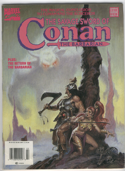 Savage Sword Of Conan #218 HTF News Stand Variant Magazine Norem Cover FN