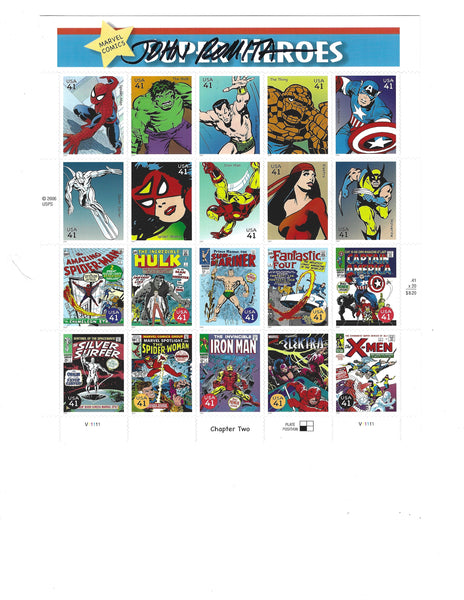 DC Comics Super Heroes Stamps USPS Unused Sheet 2006 Signed John Romita! Unique Collectible