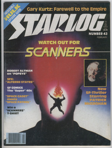 Starlog Magazine #43 Scanners Incredible Hulk 1981 FVF
