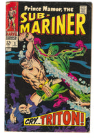 Sub-Mariner #2 Cry... Triton! The Inhumans! Silver Age Key! VG-