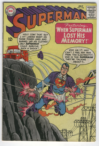 Superman #178 When Superman Lost His Memory! Silver Age Classic VG