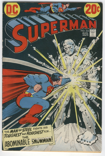 Superman #266 The Abominable Snowman Bronze Age Classic VG