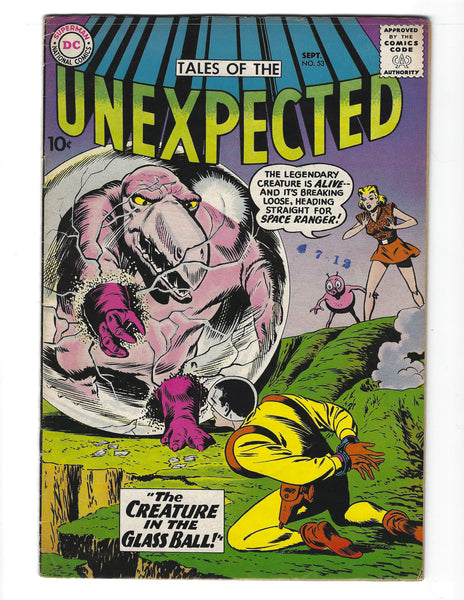 Tales Of The Unexpected #53 The Creature In The Glass Ball! 10 Cent Cover FN