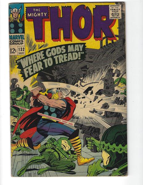 Thor #132 Where Gods Fear To Tread! First Appearance of Ego The Living Planet! Silver Age Kirby Key VGFN