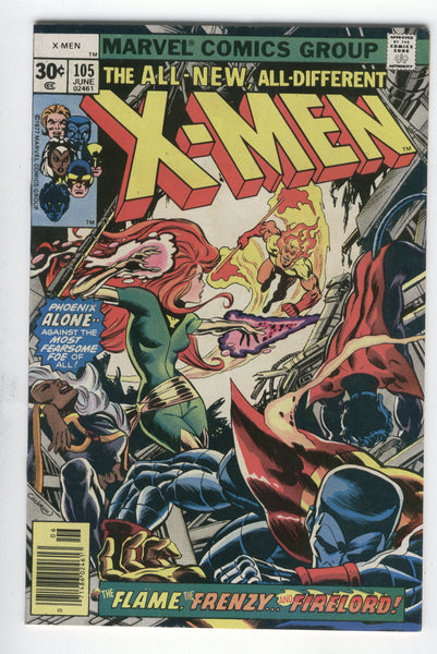 X-Men #105 Pheonix vs Firelord Cockrum Art Bronze Age Key FVF